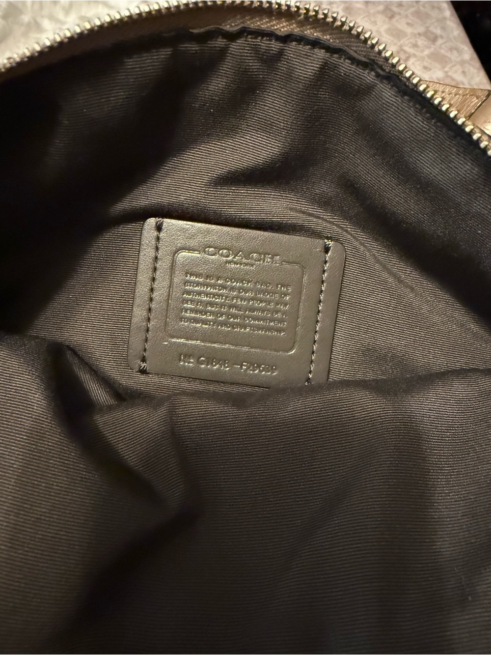 Coach Metallic Bronze Pebbled Leather Satchel with Crossbody Strap - Picture 4 of 5